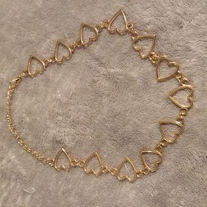 Goldtone Heart Choker.